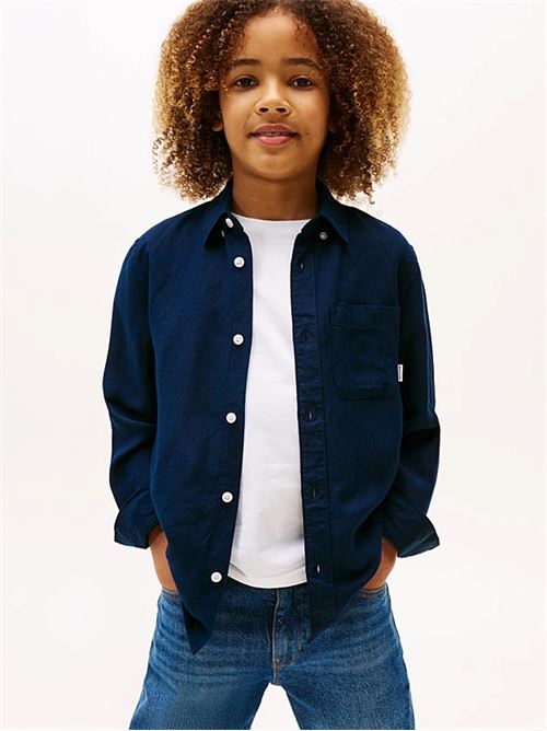 linen blend relaxed shirt TOMMY HILFIGER | KB0KB09550C1G